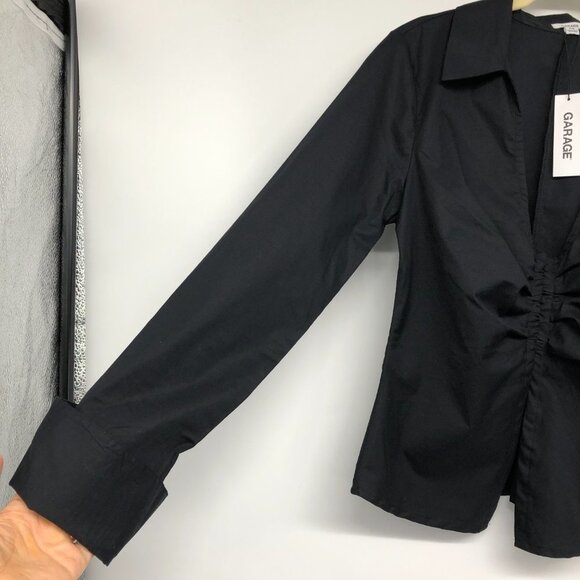 NWT Garage Black Alina Flyaway Hook & Eye Long Sleeve Top  size S - Picture 7 of 15